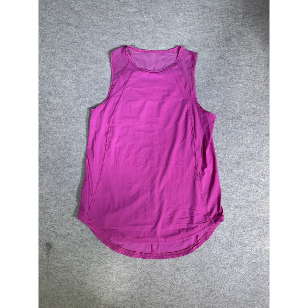 Lululemon Sculpt Tank Top Womens Pink Curved Hem Sleeveless Round Neck Pullover